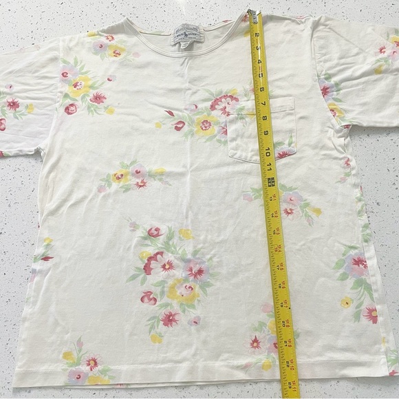 Ralph Lauren 1980s Floral Top Womens M AUTHENTIC ROUGHWEAR MADE IN HONG KONG VTG - Picture 7 of 7